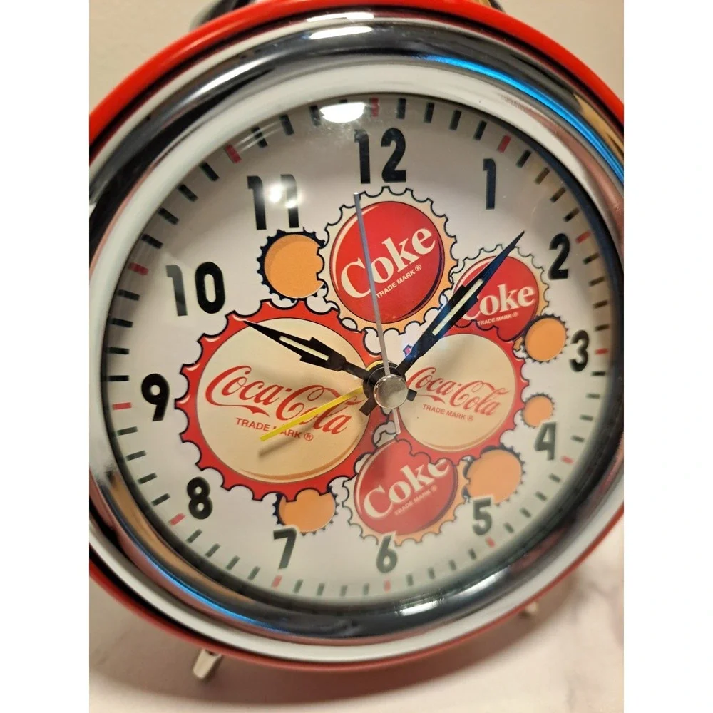 Fully working 1990's  Coca Cola Alarm Clock  w/ Second Hand-New Open Box